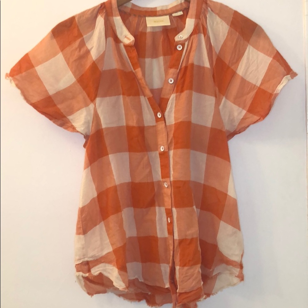 Anthrologie Maeve Large Check Top